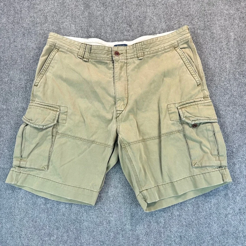 [Lot of 2] Polo Ralph Lauren Classic Chino Cargo Shorts Men's 42 Blue Tan Casual
